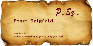 Poszt Szigfrid névjegykártya
